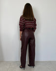 SusyMix - Pantalone similpelle no stellina vino