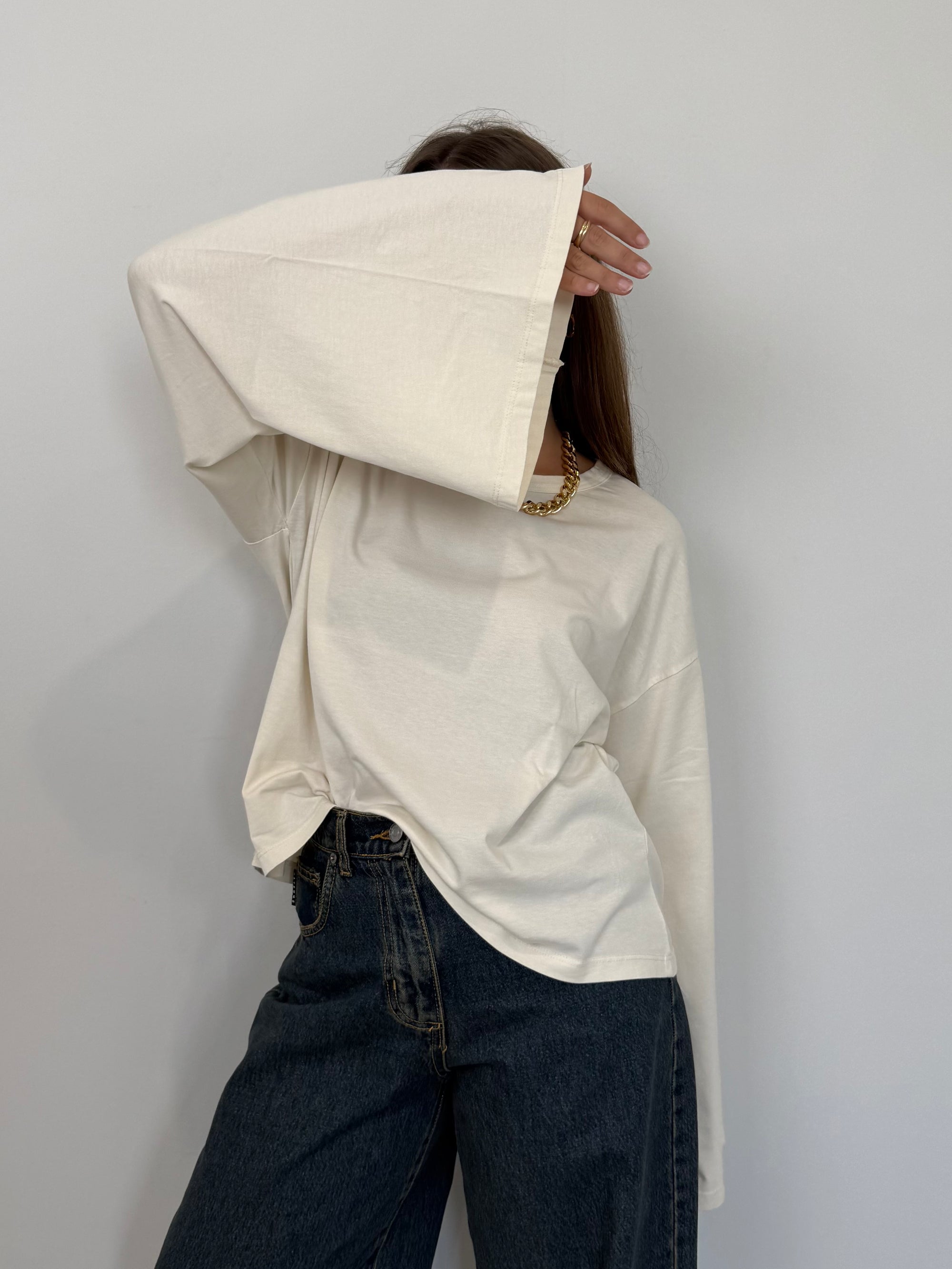 Haveone - Maglia manica trapezio burro
