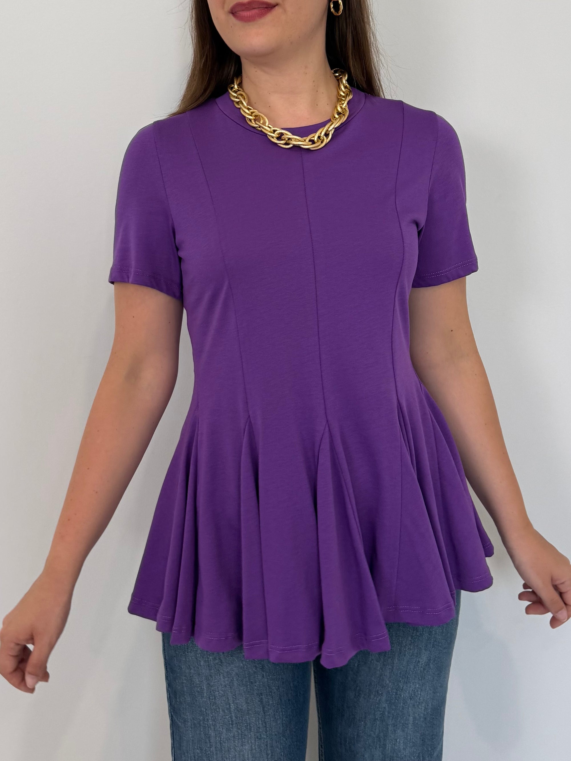 Tensione In  - T-shirt godet viola