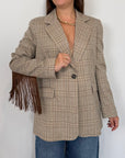 Tensione In - Giacca check beige e moro