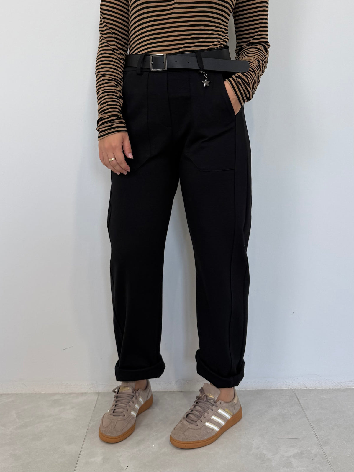 SusyMix - Pantalone punto Milano stellina Nero