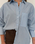 Haveone - Camicia bacchette celeste e moro