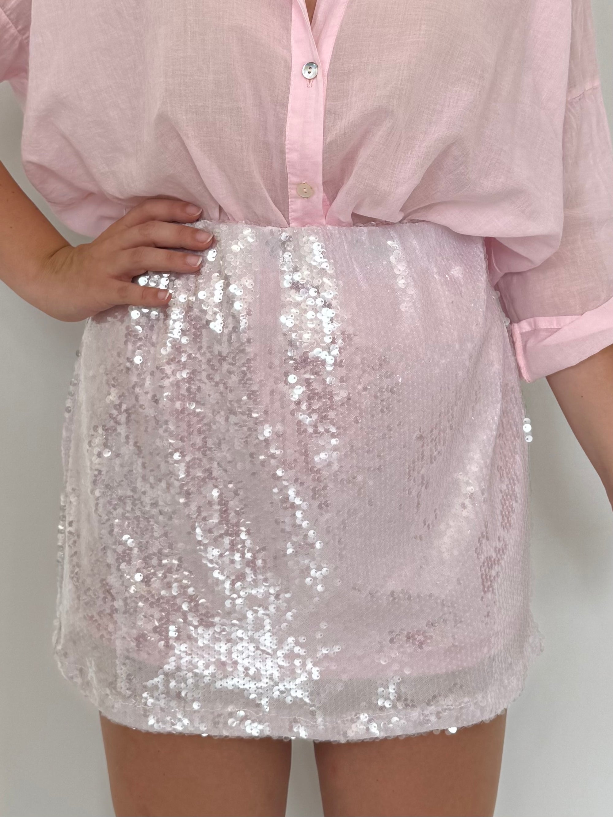 Tensione In - Gonna in paillettes rosa