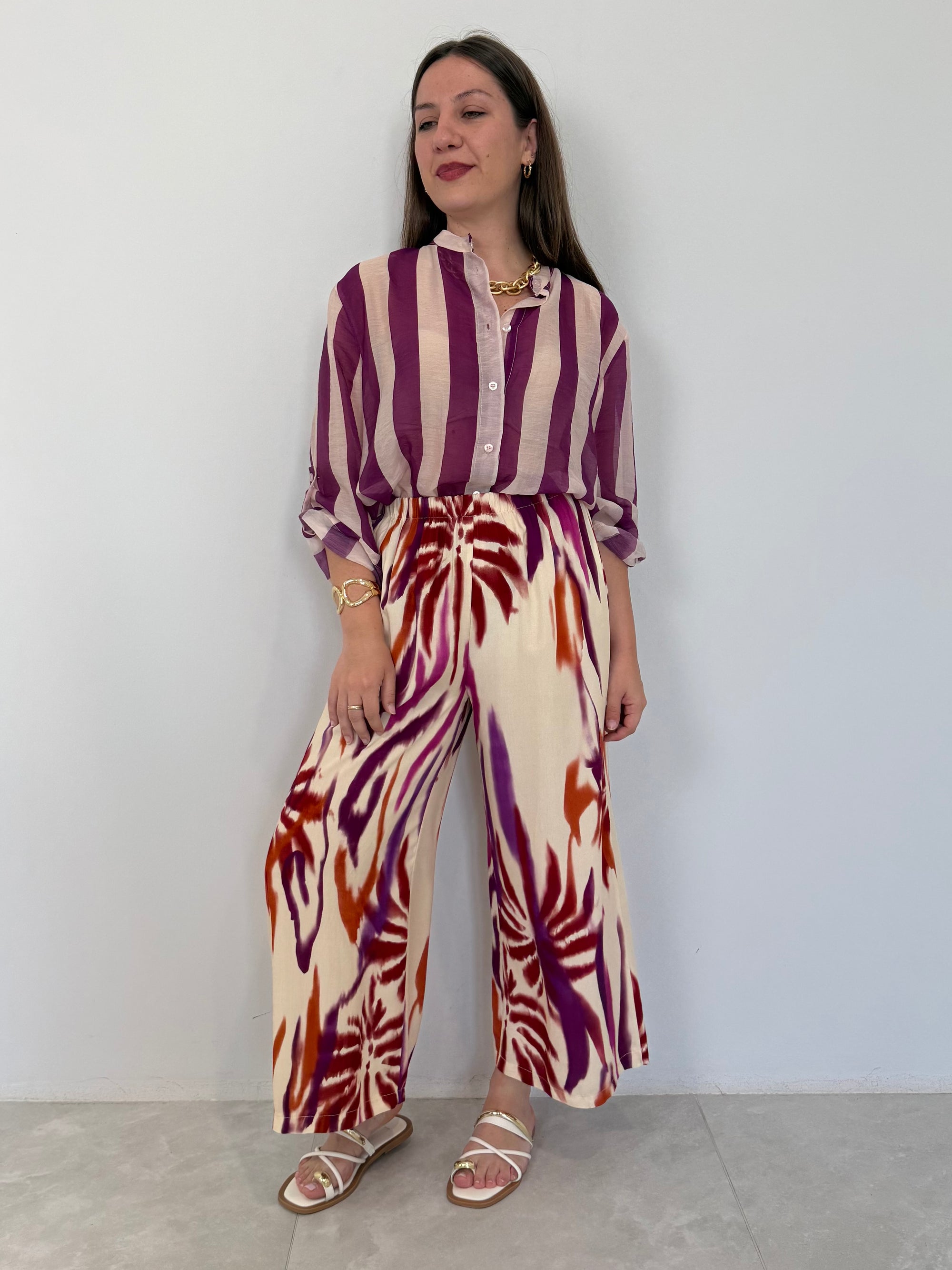 Haveone - Pantalone tropical multicolor