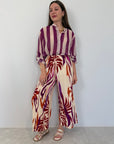 Haveone - Pantalone tropical multicolor