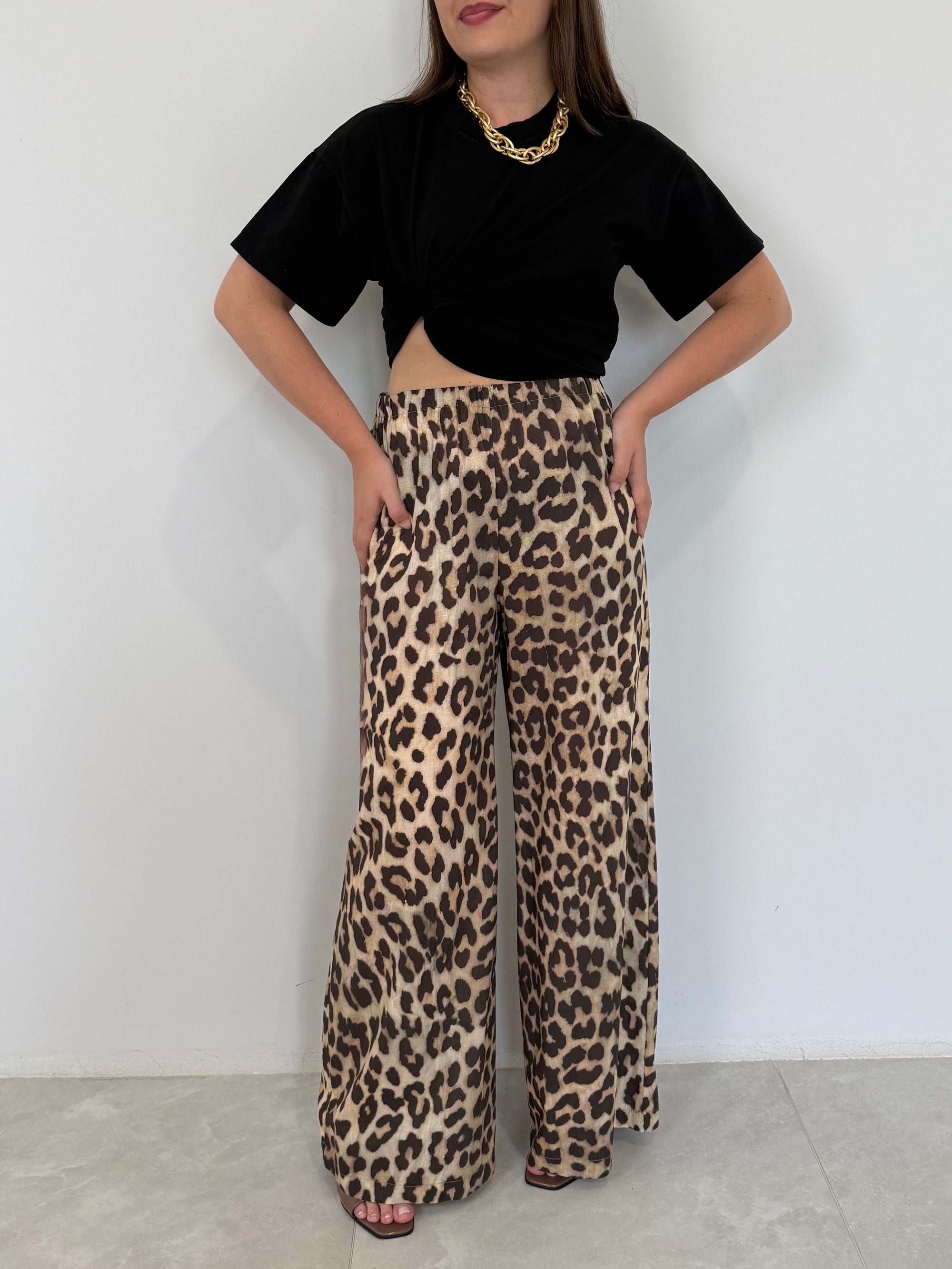 Haveone - Pantalone in cotone maculato