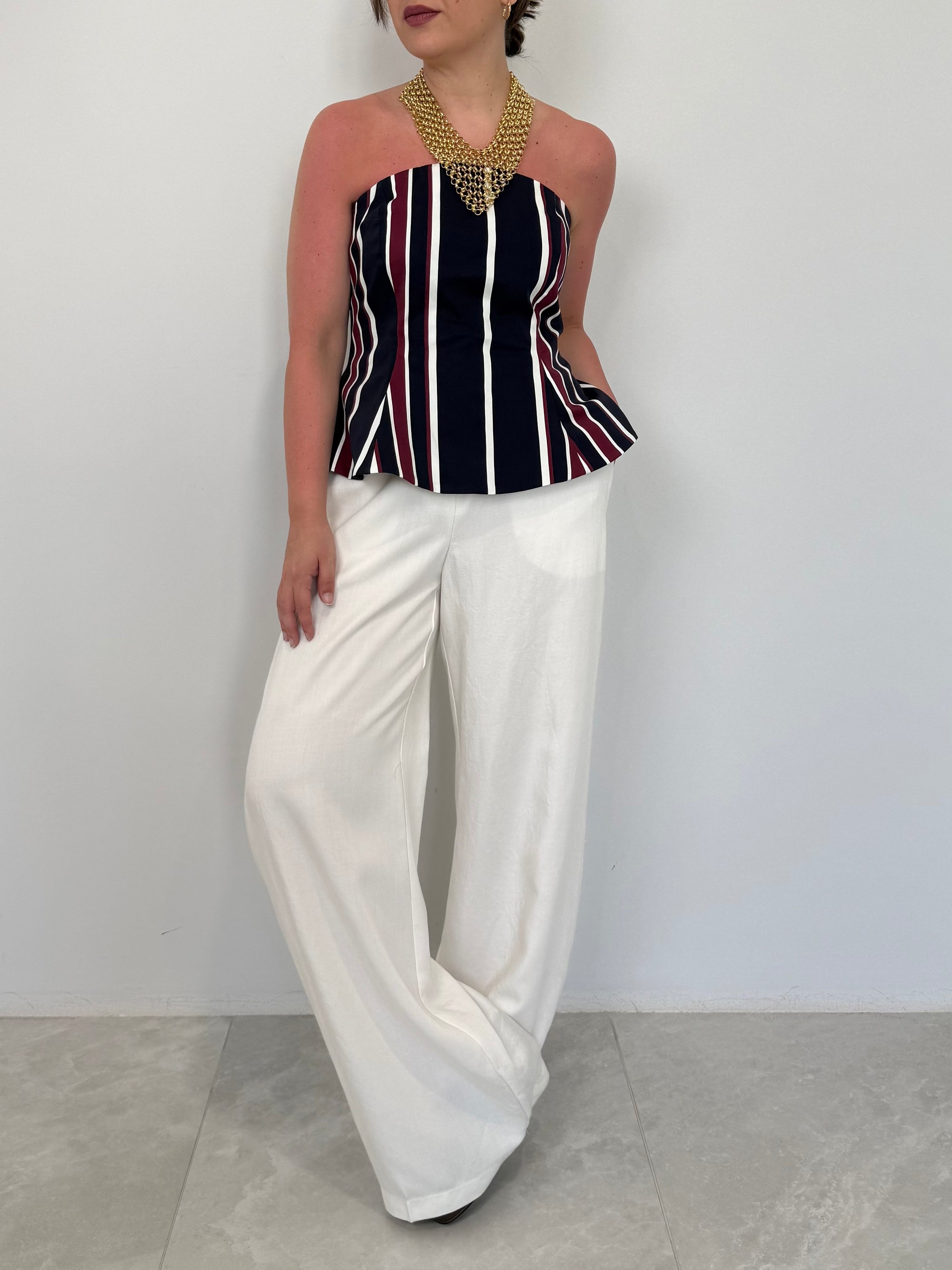 Tensione In - Pantalone in tencel bianco