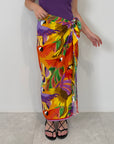 Tensione In - Gonna pareo lunga pappagalli multicolor