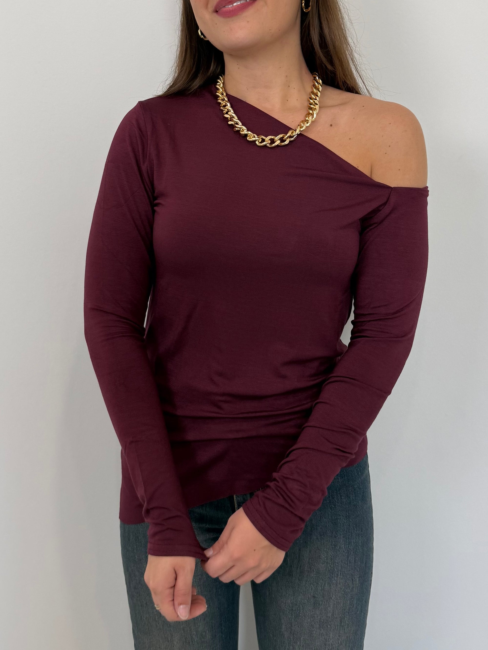 SusyMix - Maglia cutout vino