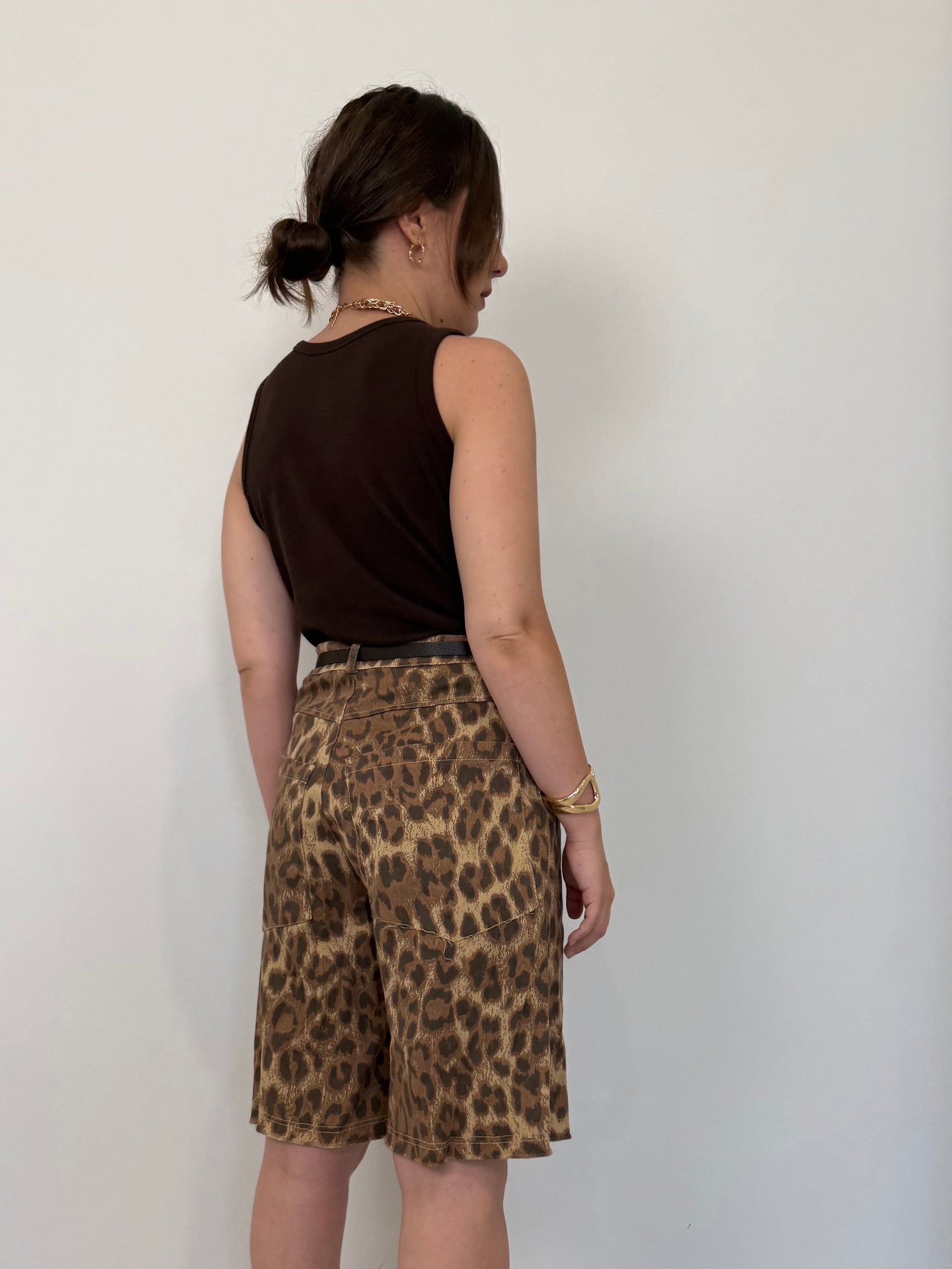 Haveone - Bermuda in cotone animalier