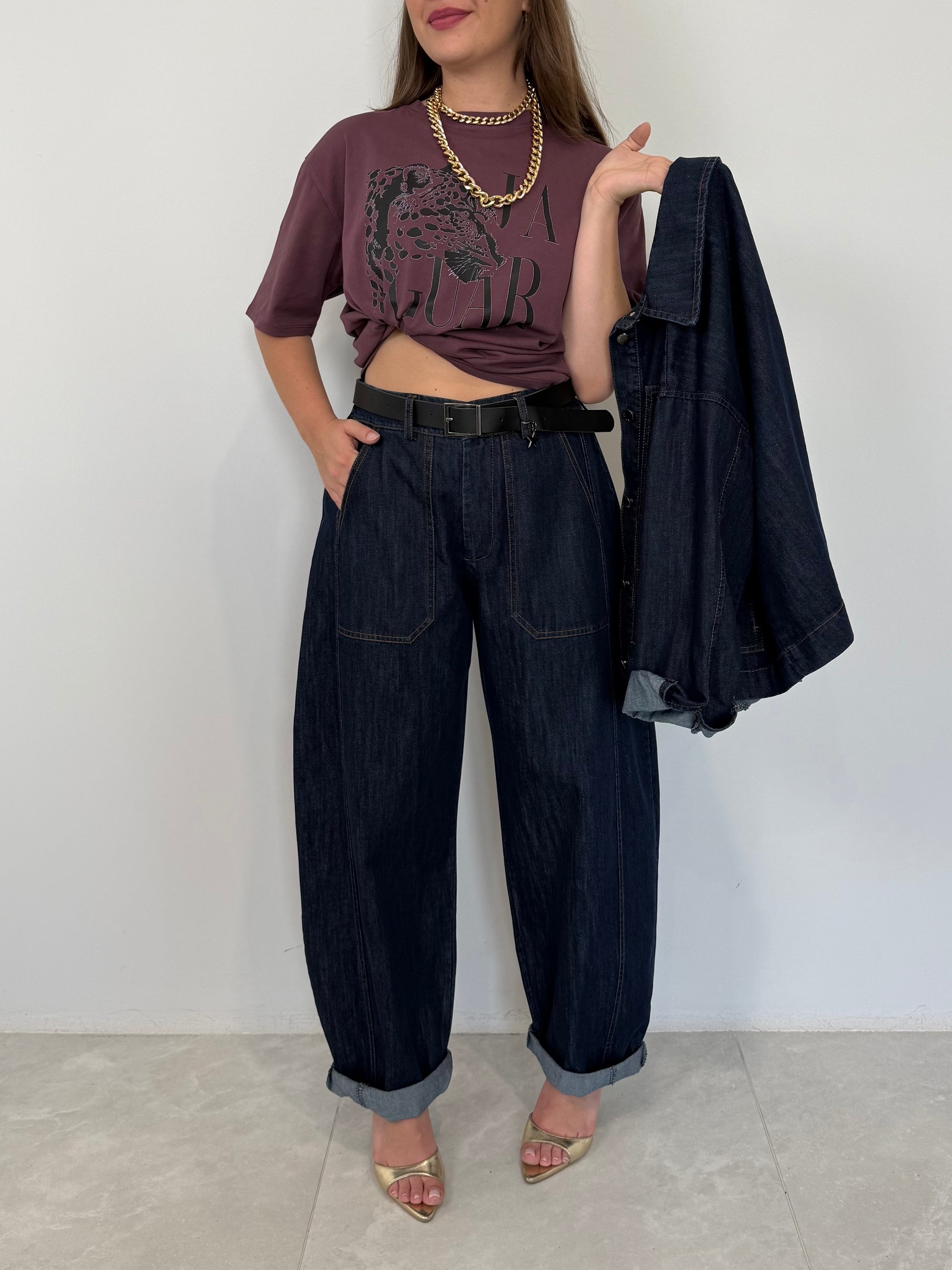 SusyMix - Pantalone in denim stellina