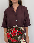 PRE-ORDINE 15/06: Haveone - Camicia in mussola di cotone fico