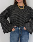 SusyMix - Maglia trapezio nera e grigia