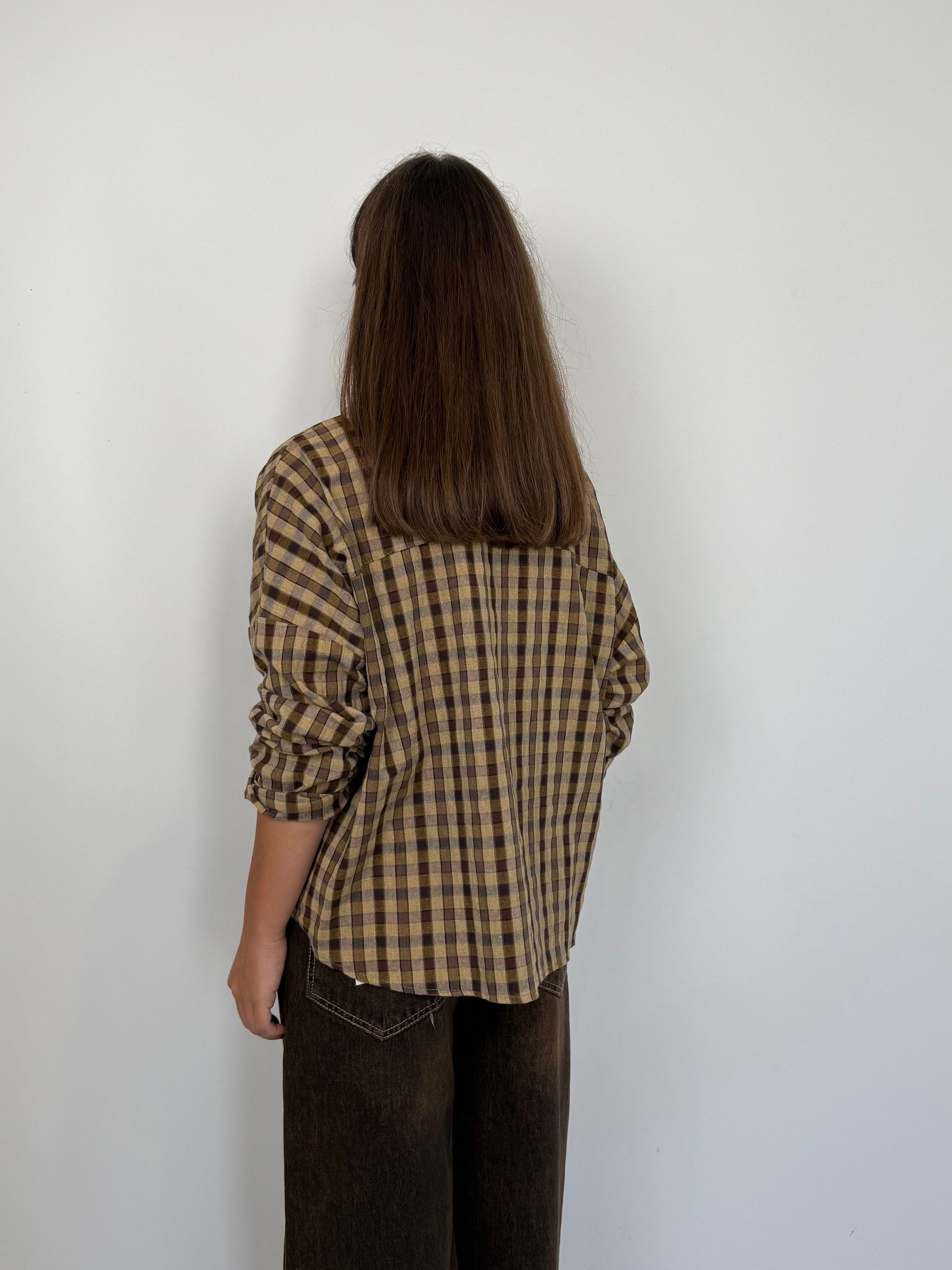 Haveone - Camicia goffrata check moro