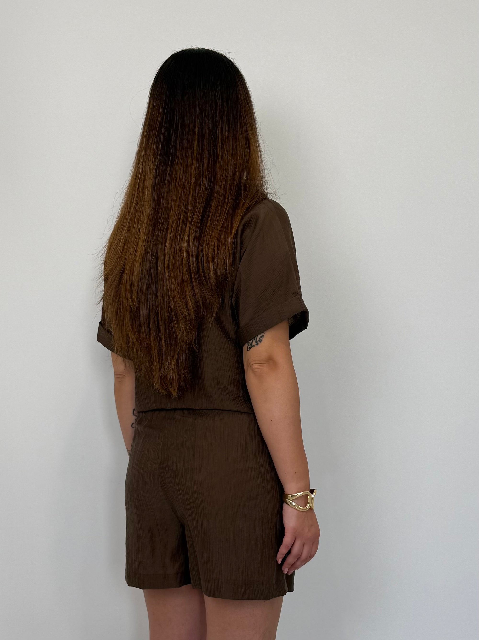 Haveone - Short goffrato moro