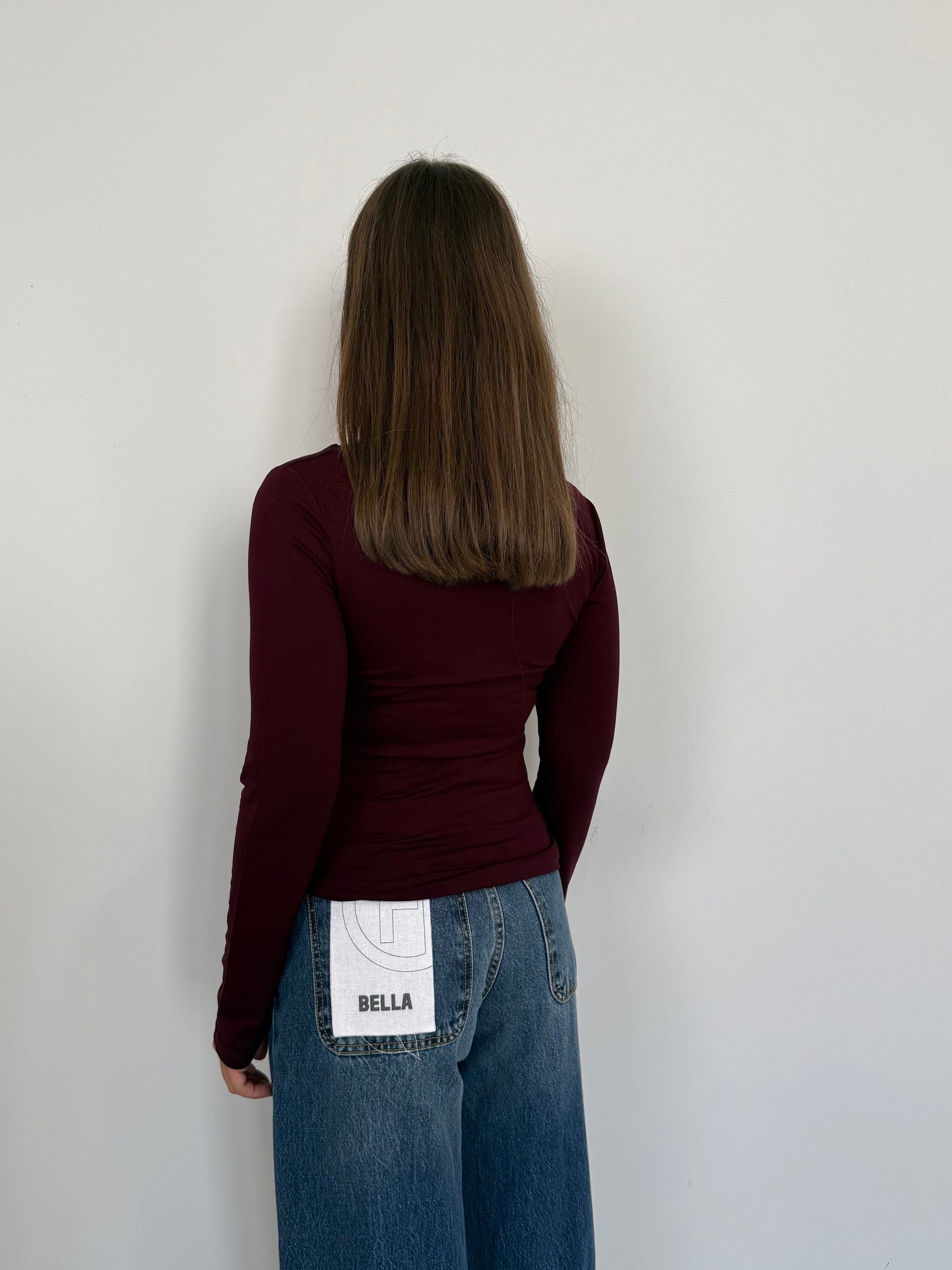 Civico23 - Maglia scollo quadrato bordeaux