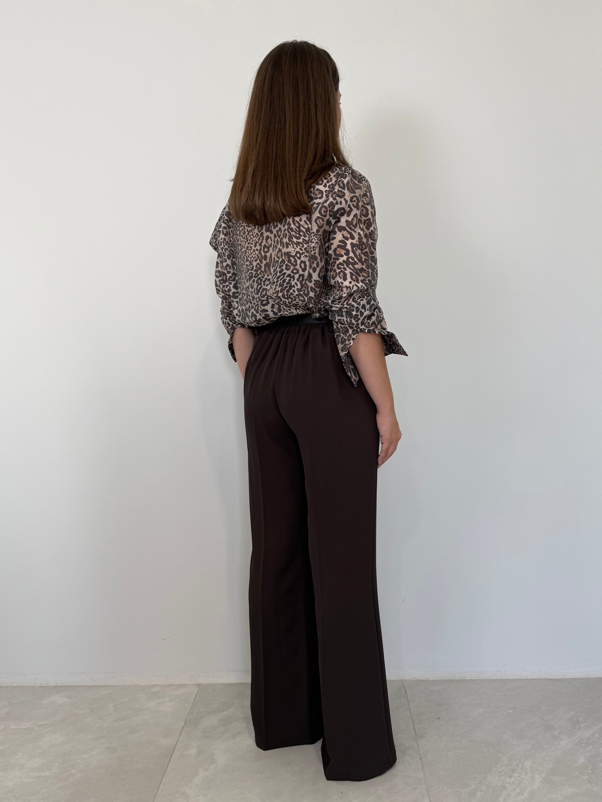 SusyMix - Pantalone fluido flare moro