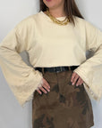 Haveone - Felpa con manica in pizzo burro