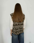 Tensione In - Gilet etnico tramato brown