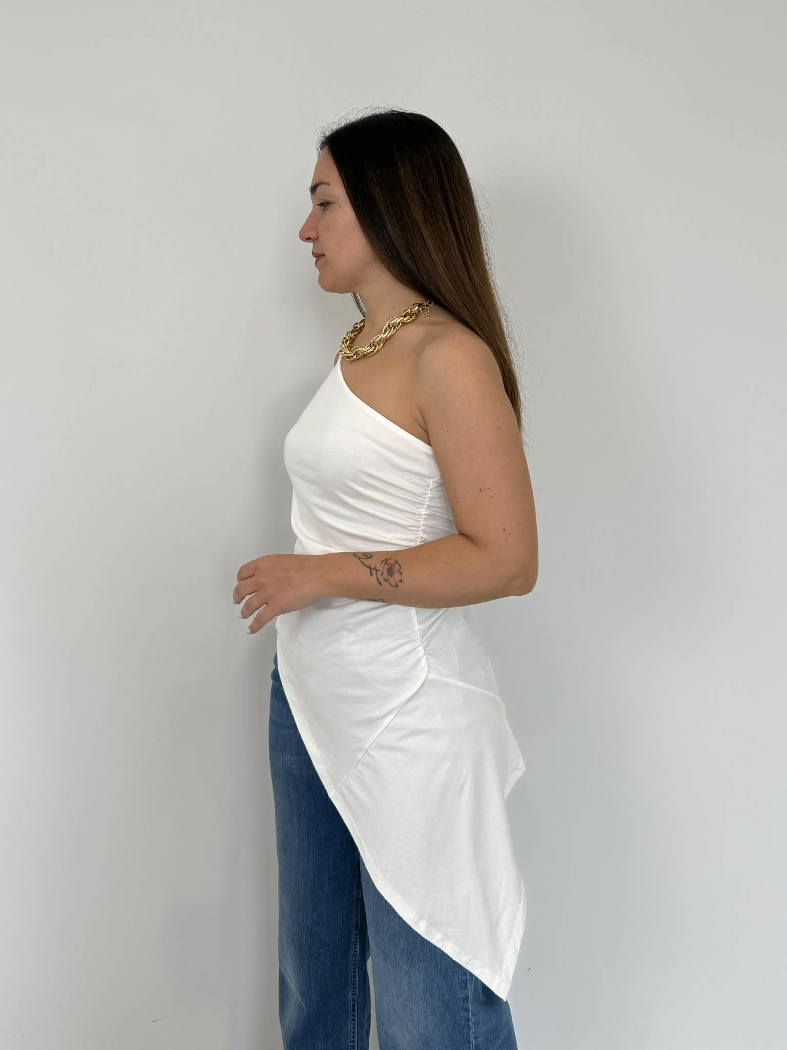 Haveone - Top asimmetrico bianco
