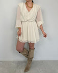 Tensione In - Abito chiffon panna