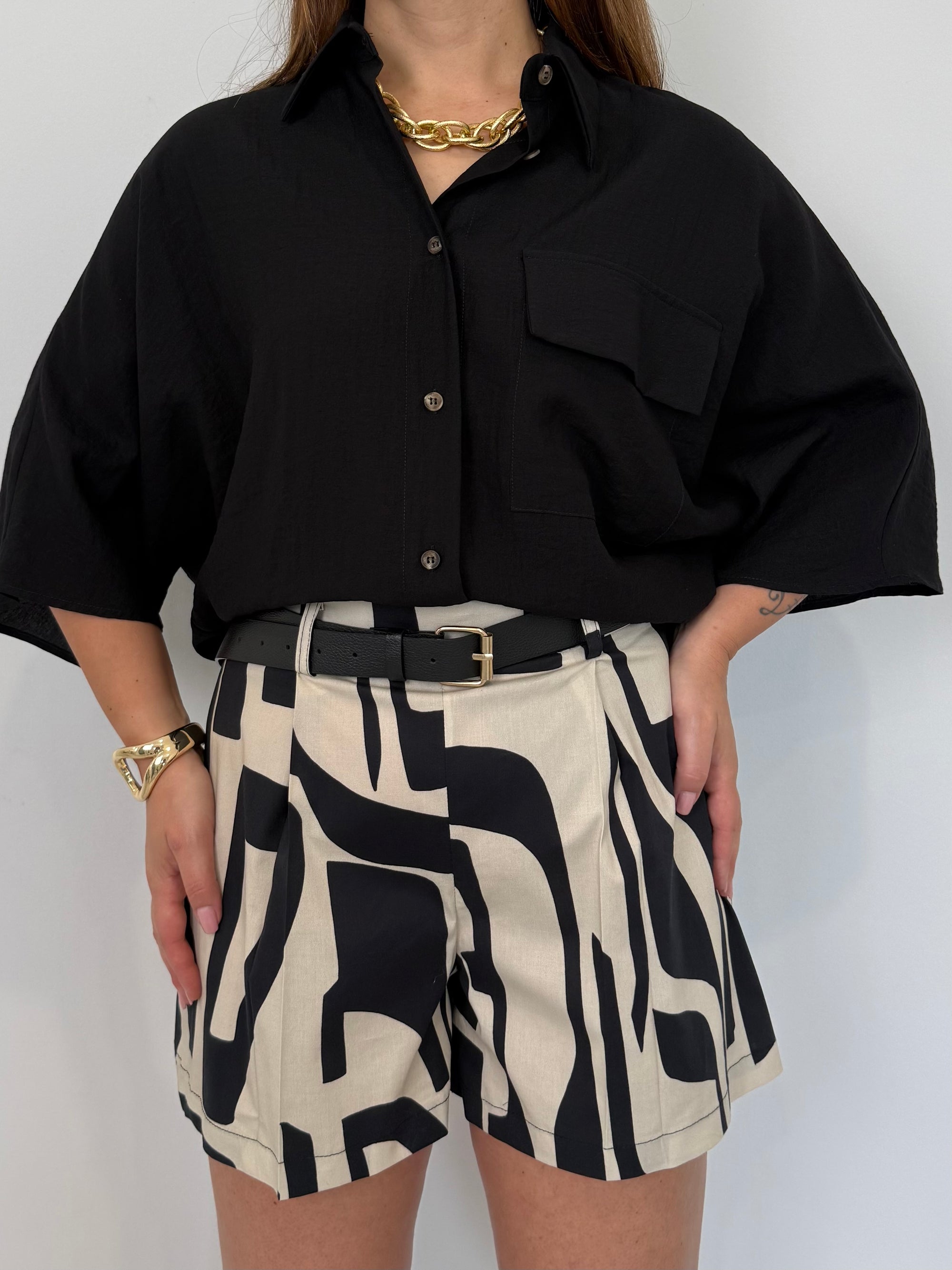 Haveone - Short etnico nero