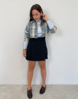 Haveone - Gonna con short pieghe blu