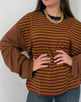 Haveone - Maglia over scatola pistacchio collo blu