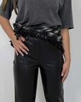 Tensione In - Pantalone similpelle sigaretta nero