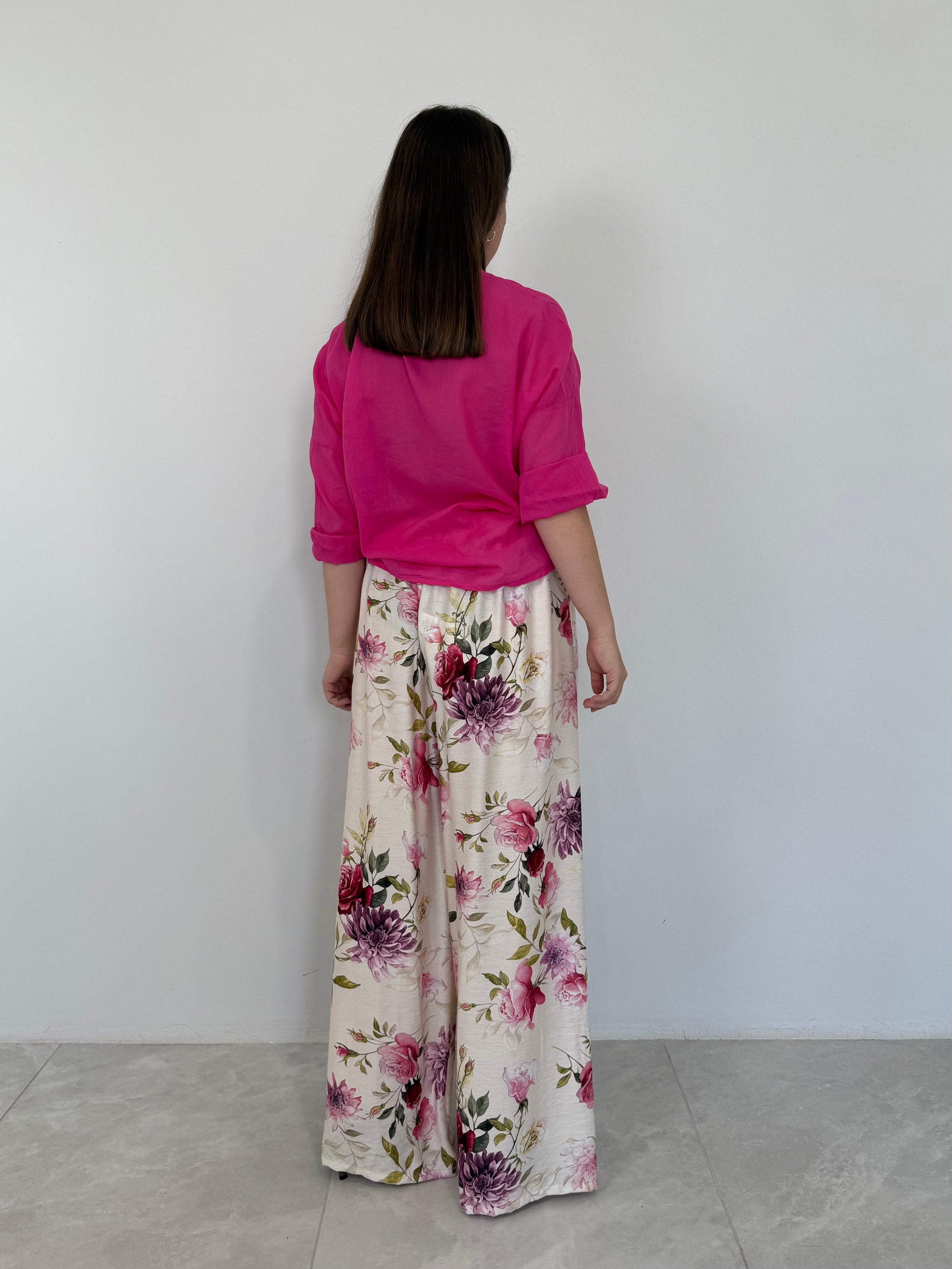 Haveone - Pantalone floreale fuxia