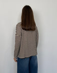 SusyMix - Maglia scatola scollo barca righe moro
