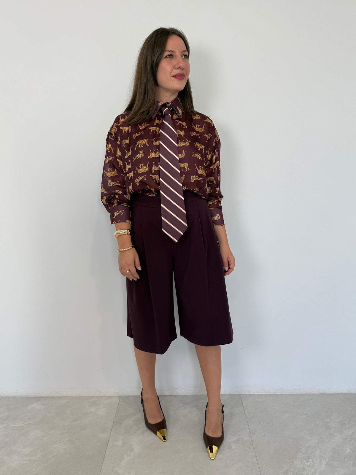 Tensione In - Bermuda con pence bordeaux