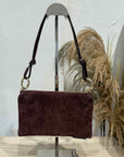 Civico23 - Mini pochette in camoscio bordeaux