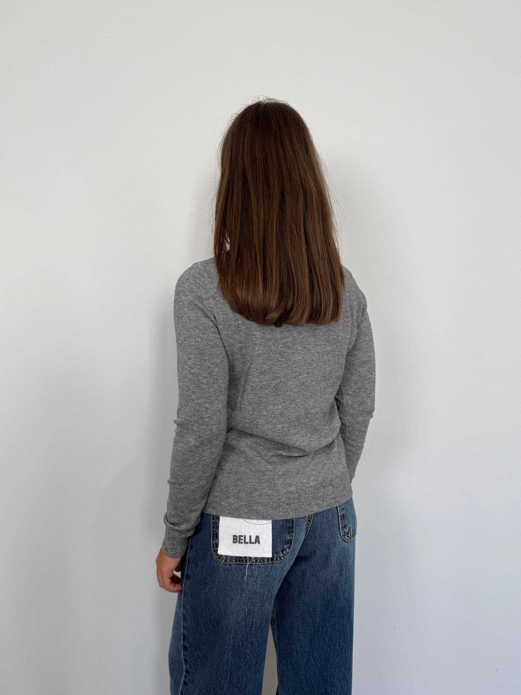 Haveone - Maglioncino basic girocollo grigio