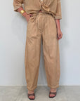 Haveone - Pantalone barrel nocciola
