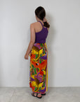 Tensione In - Gonna pareo lunga pappagalli multicolor