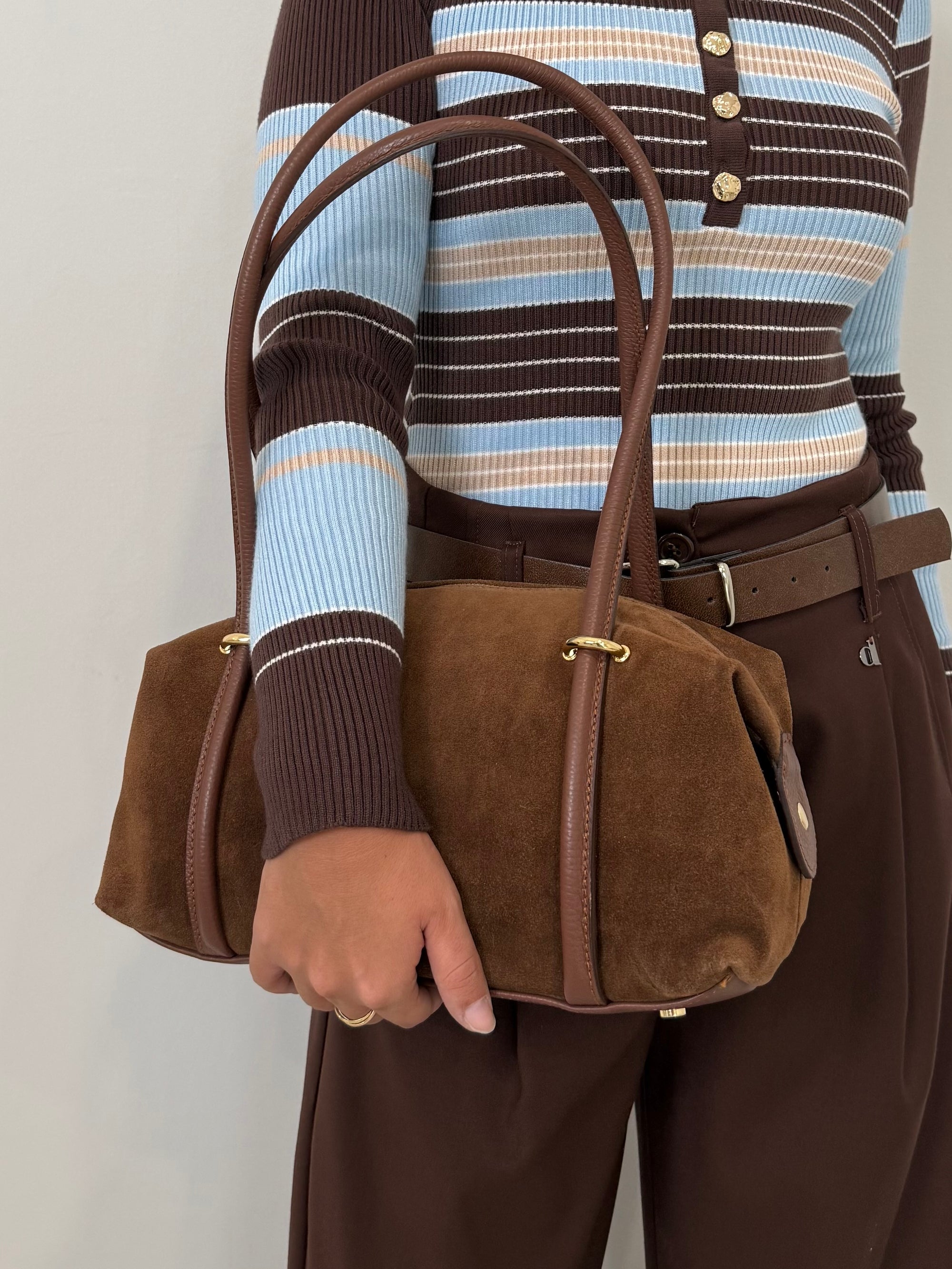 Civico23 - Borsa maxi a spalla in vera pelle cuoio