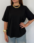 SusyMix - T-shirt con spalline nera