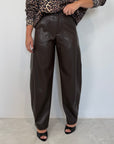 SusyMix - Pantalone similpelle no stellina moro