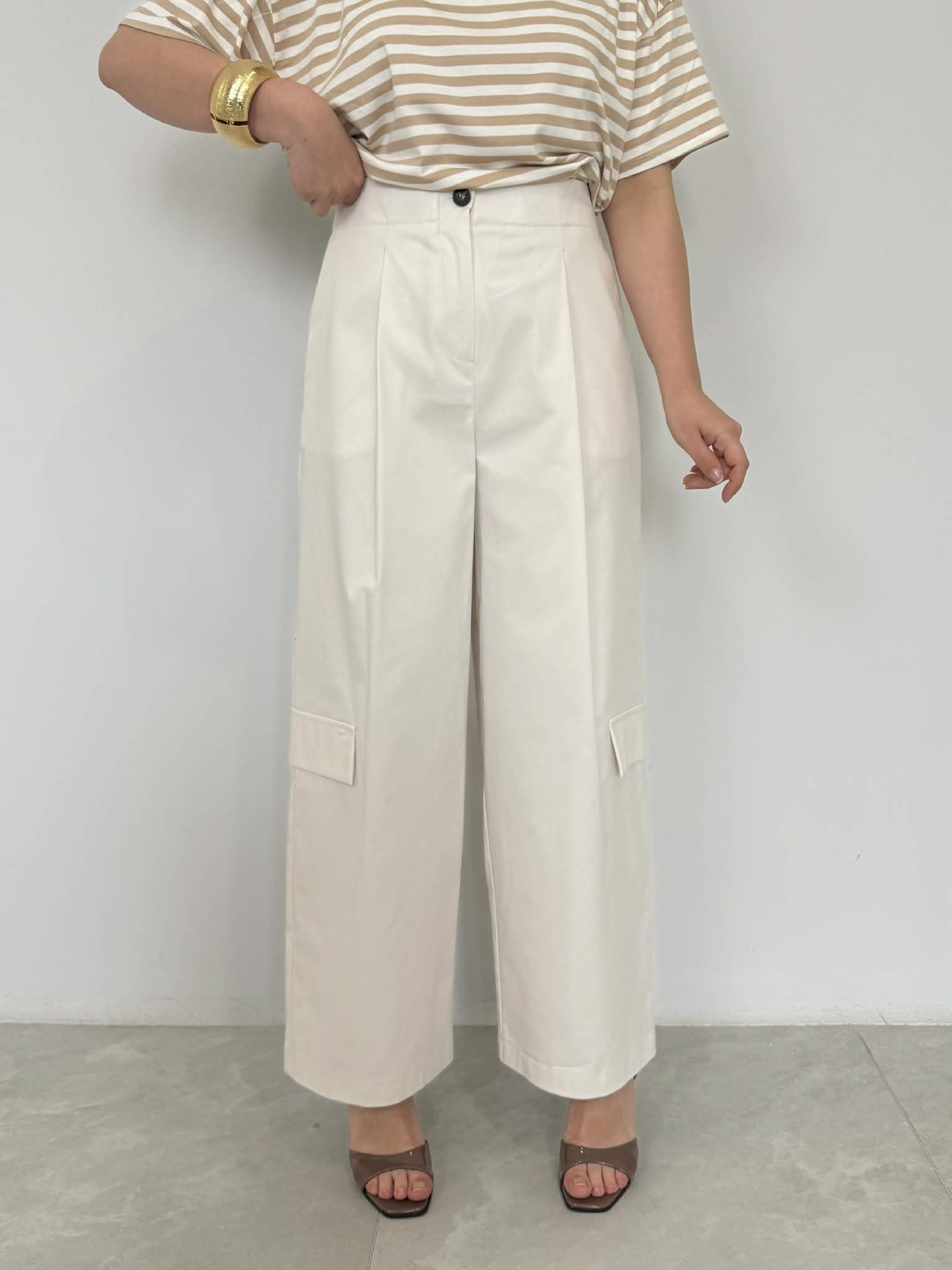 Tensione In - Pantalone tasca bassa bianco