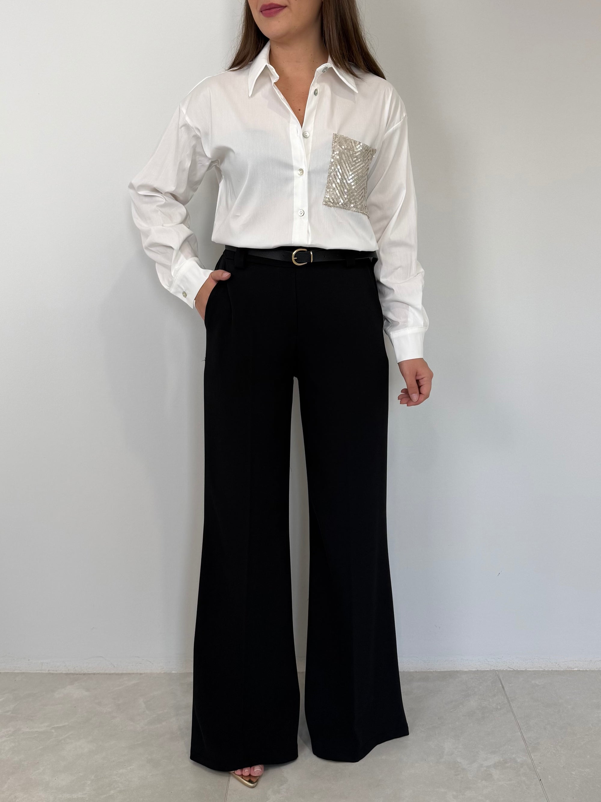 SusyMix - Pantalone fluido flare nero