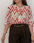 Haveone - Camicia con fantasia zigzag