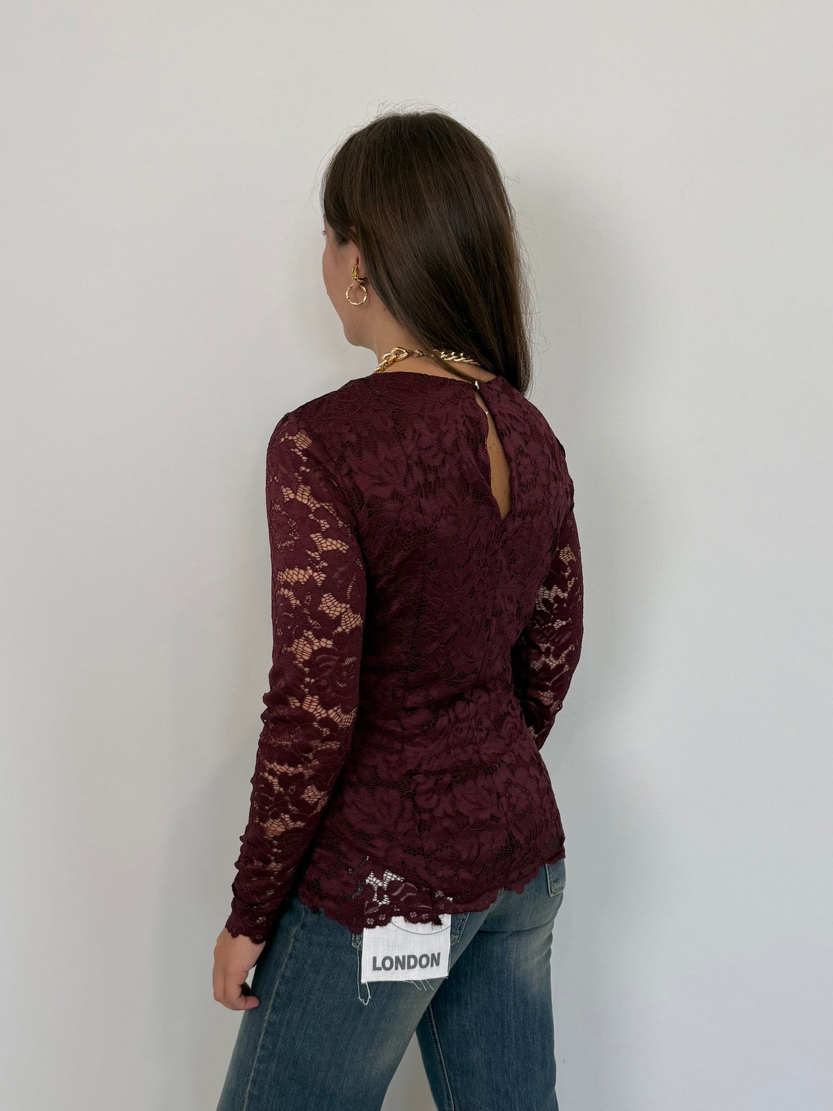 SusyMix - Maglia in pizzo bordeaux