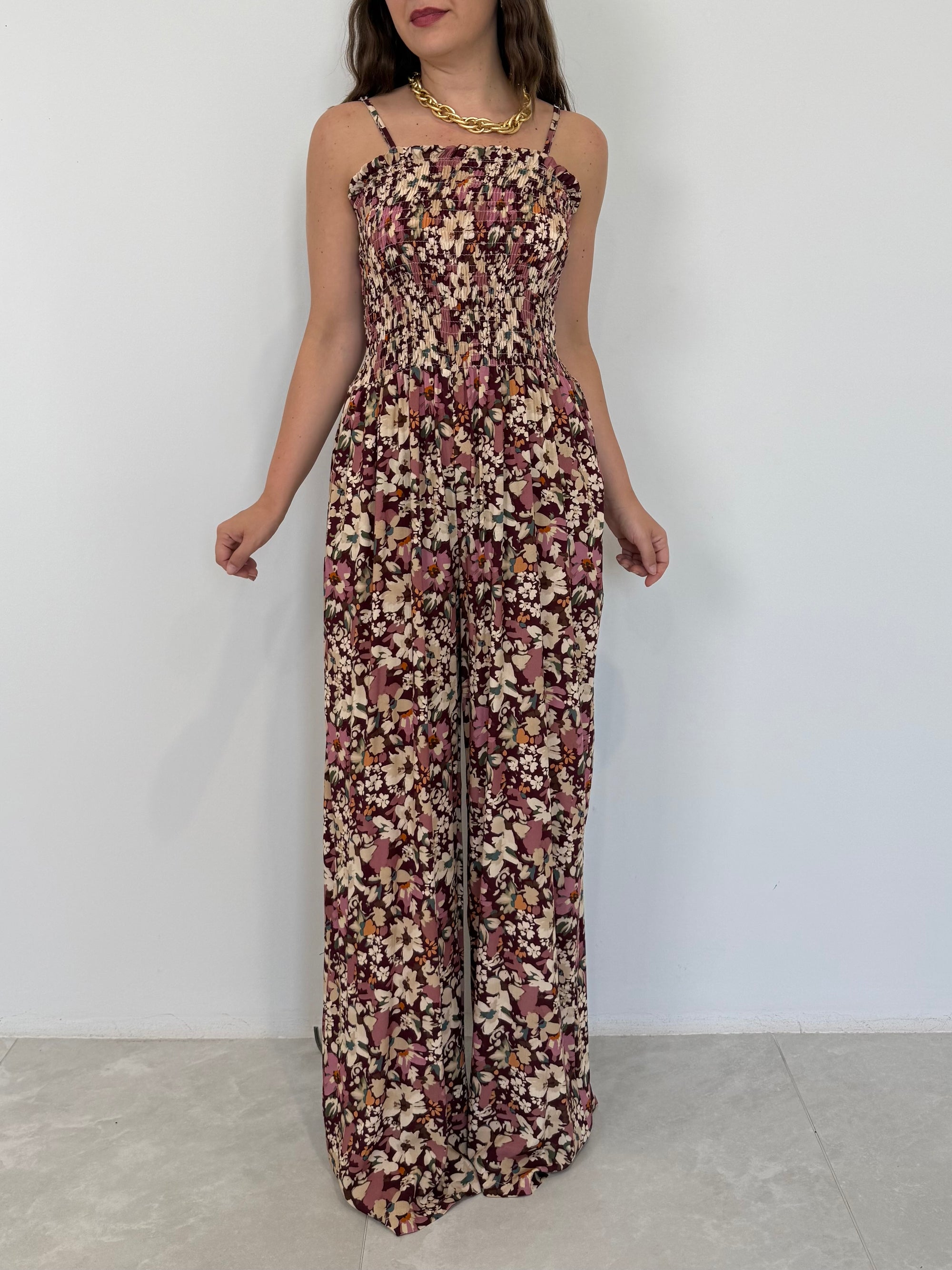 Kontatto - Jumpsuite in viscosa rosa