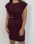 Haveone - Abito tubino cutout bordeaux