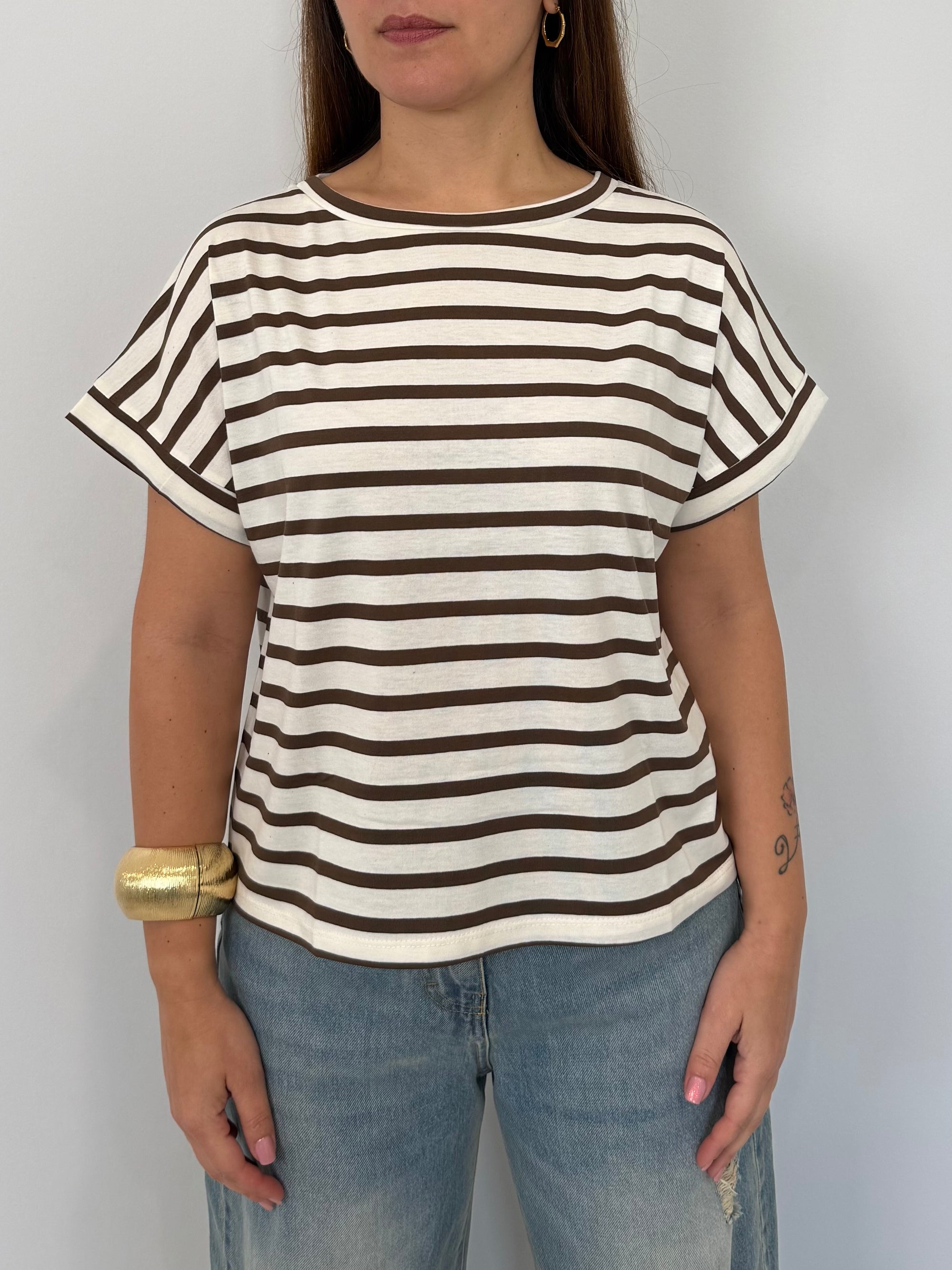 SusyMix - T-shirt righe moro