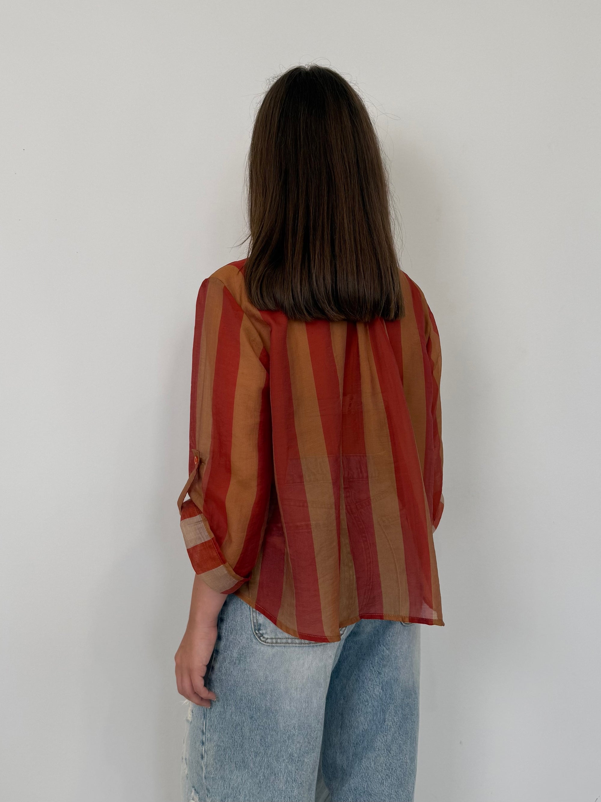 Haveone - Camicia righe larghe india/sabbia