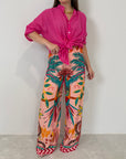 Tensione In - Pantalone tropical rosa