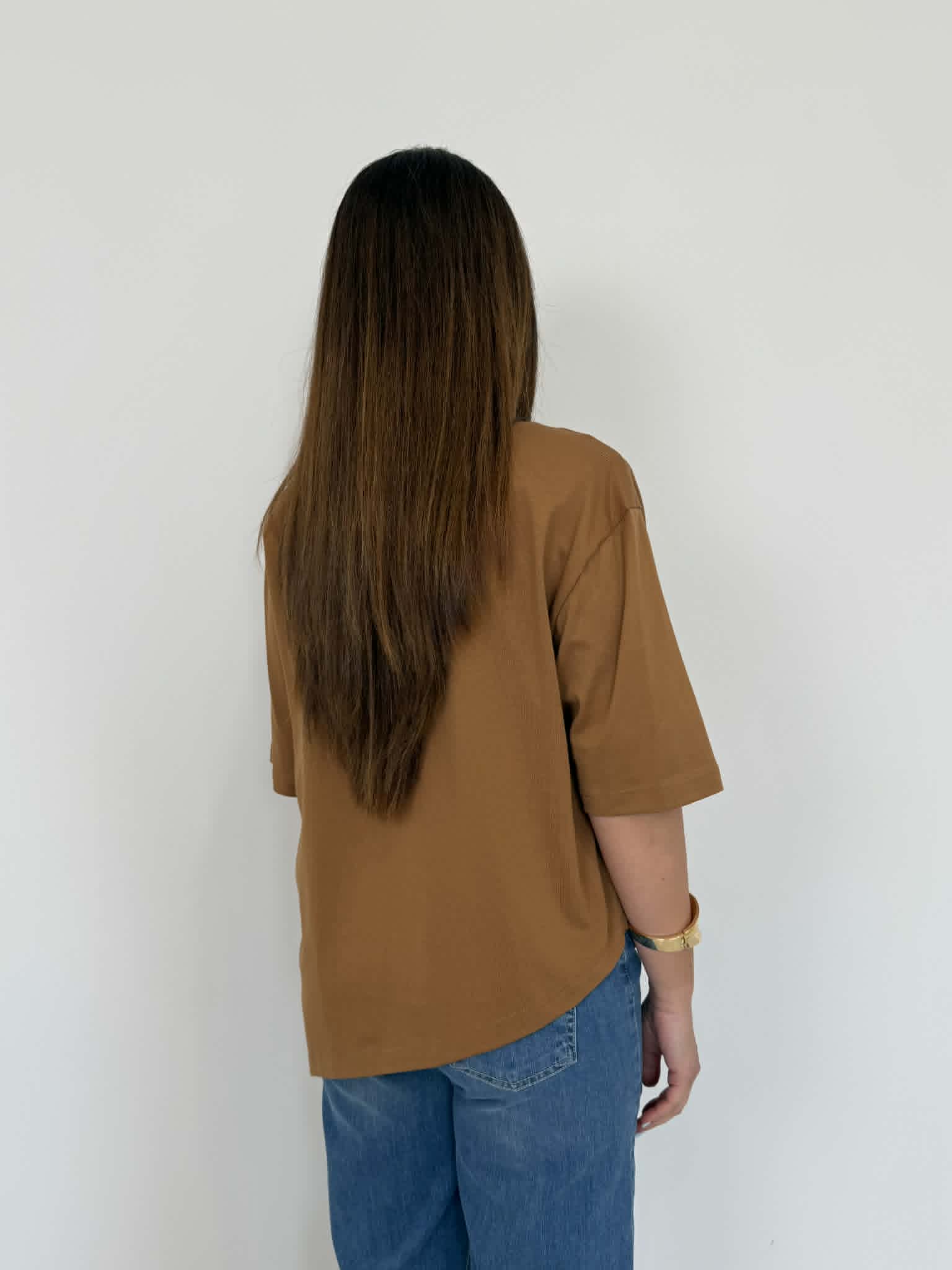 Dixie - Maglia asimmetrica tabacco