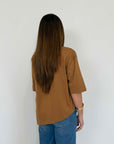 Dixie - Maglia asimmetrica tabacco